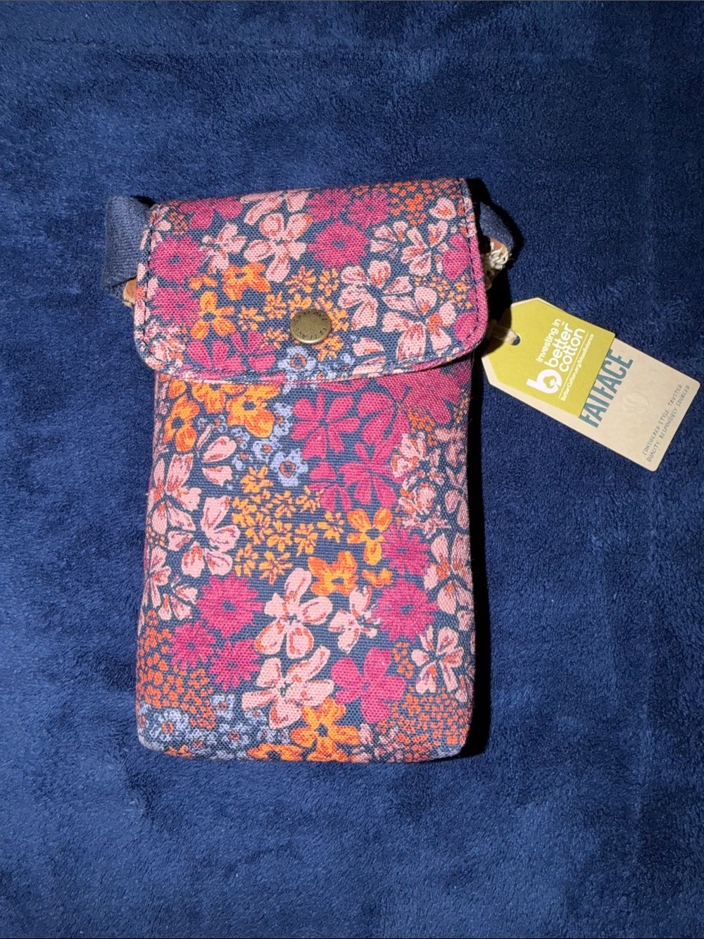 NWT! Fatface Floral Canvas Phone Bag